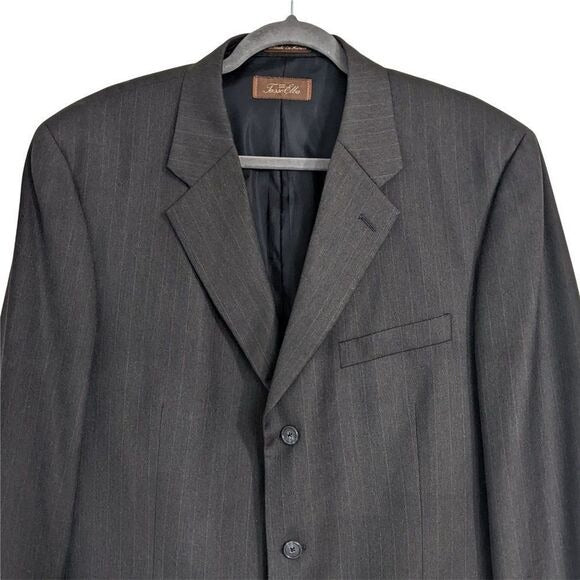 Tasso Elba Brown Pinstriped Sport Coat Size 44R Men's Brown Blazer