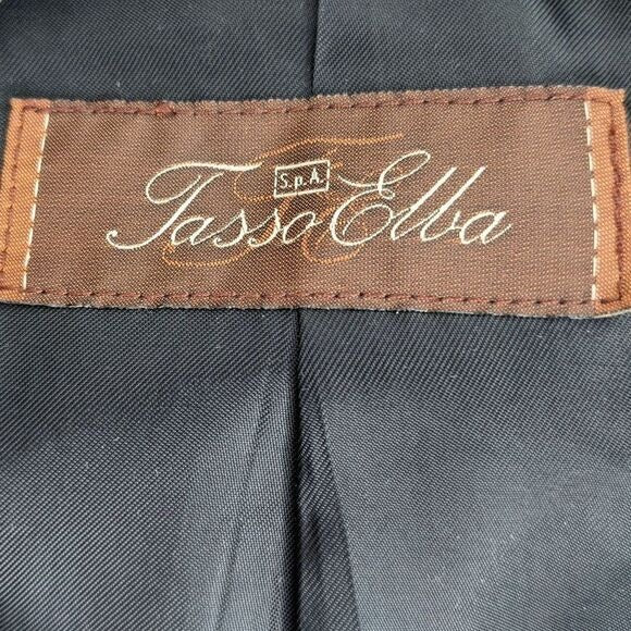 Tasso Elba Brown Pinstriped Sport Coat Size 44R Men's Brown Blazer