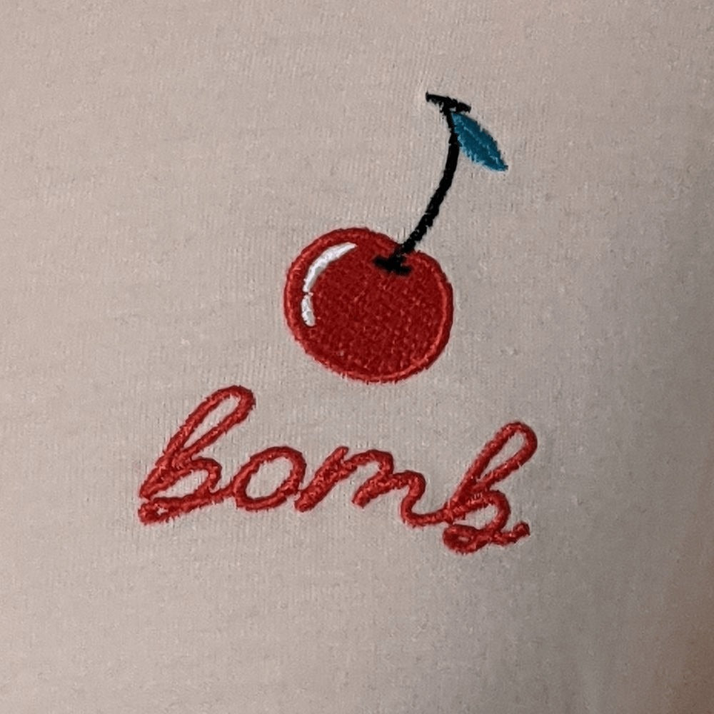 Love Tribe Cherry Bomb Light Pink Retro T-Shirt Size Medium Retro Babydoll Tee
