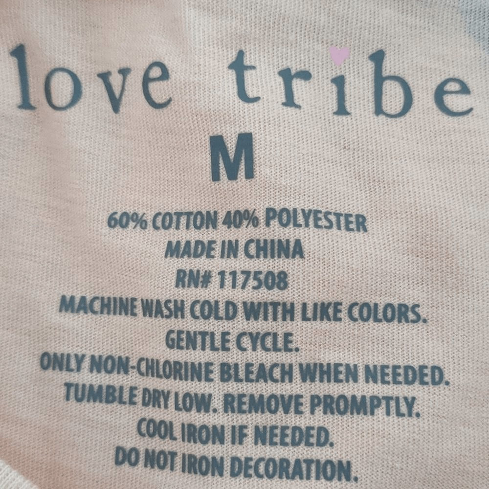Love Tribe Cherry Bomb Light Pink Retro T-Shirt Size Medium Retro Babydoll Tee