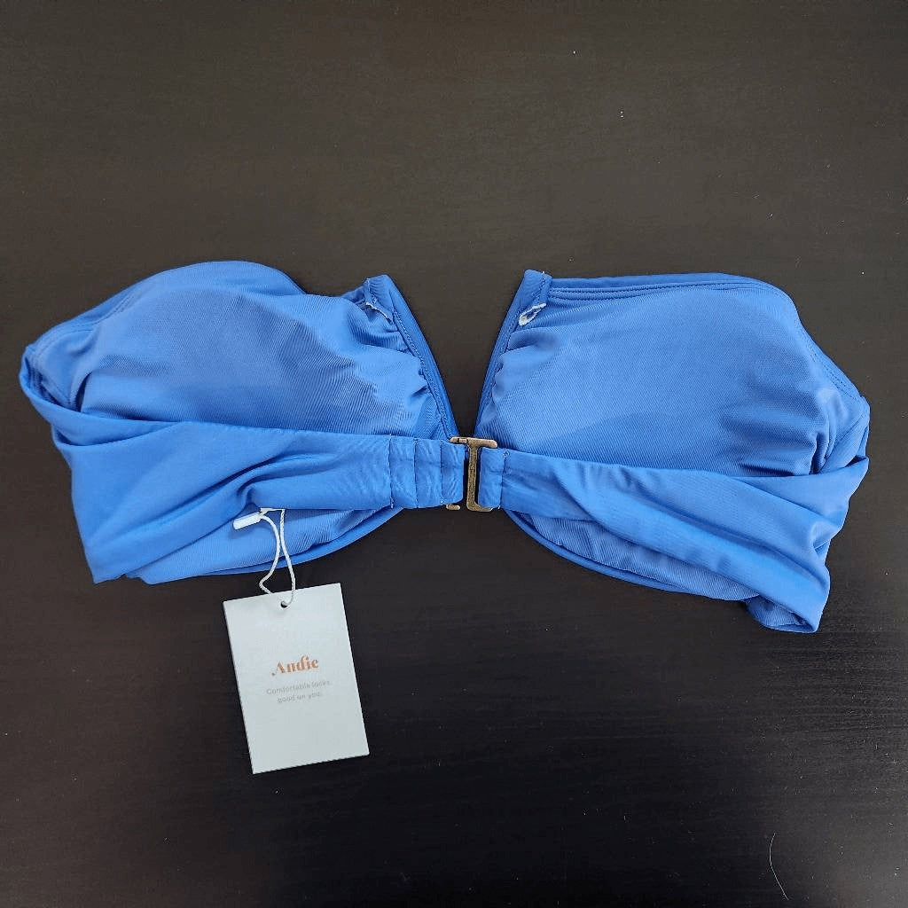 Andie Blue Strapless Bikini Top Blue Swim Top NWT Size Medium Blue Andie Top