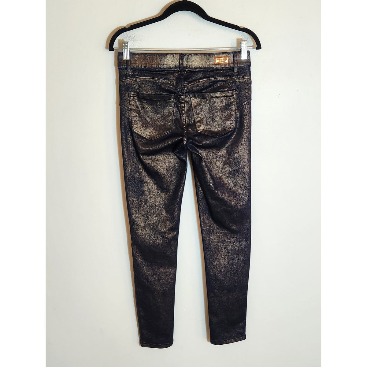Juicy Couture Navy and Metallic Gold Skinny Pull-On Jeggings Size 4