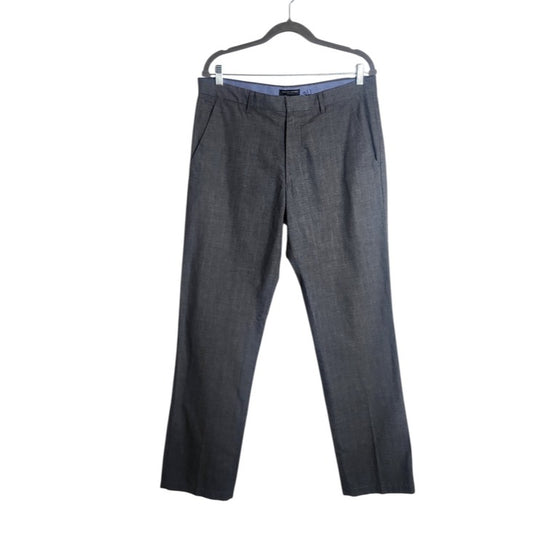 Banana Republic Men's Gray Plaid Straight Fit Pants Size 34 x 34