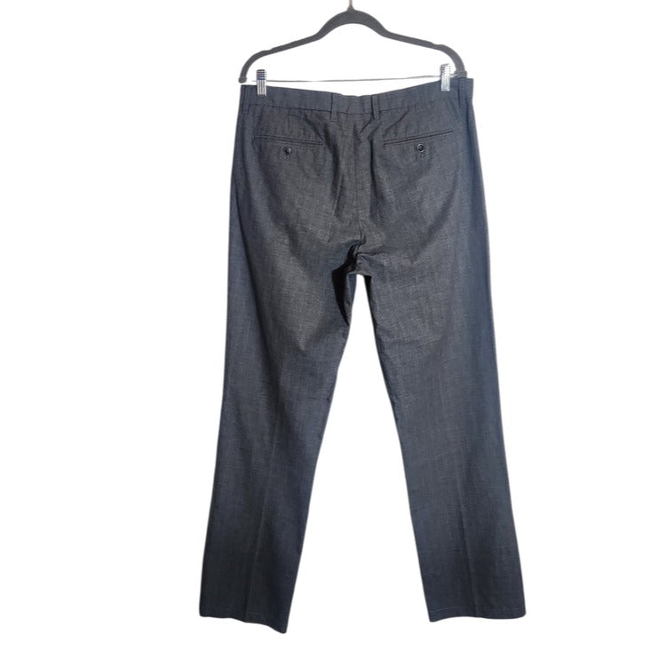 Banana Republic Men's Gray Plaid Straight Fit Pants Size 34 x 34