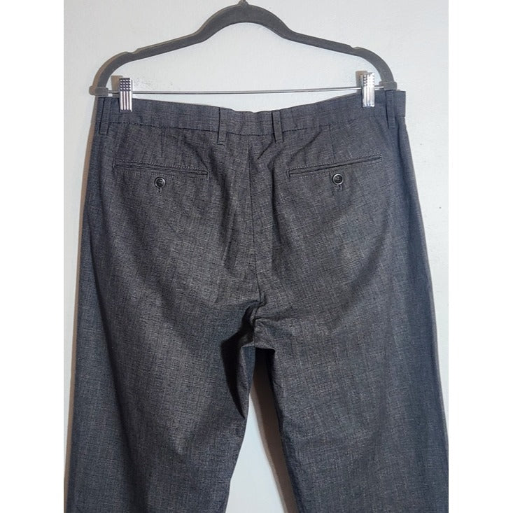 Banana Republic Men's Gray Plaid Straight Fit Pants Size 34 x 34