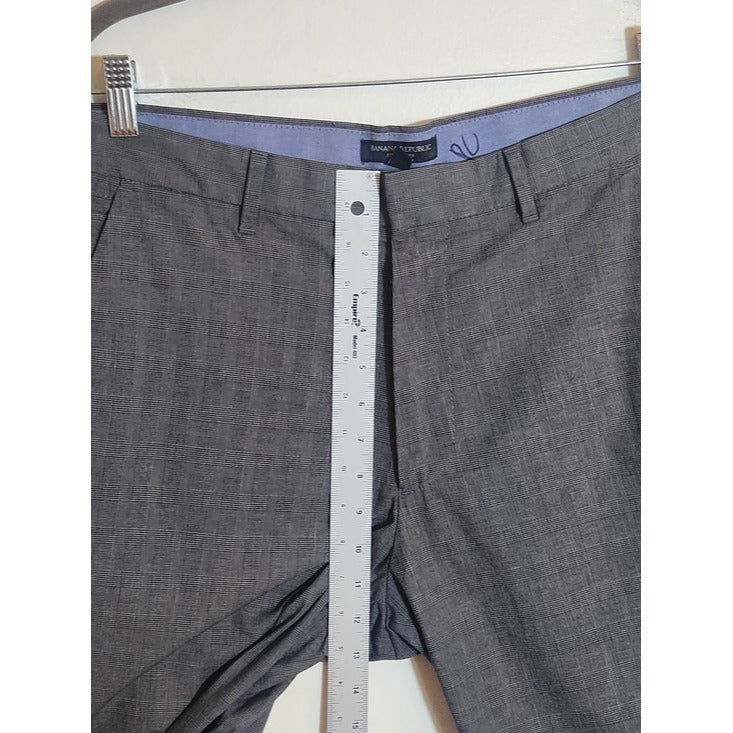 Banana Republic Men's Gray Plaid Straight Fit Pants Size 34 x 34