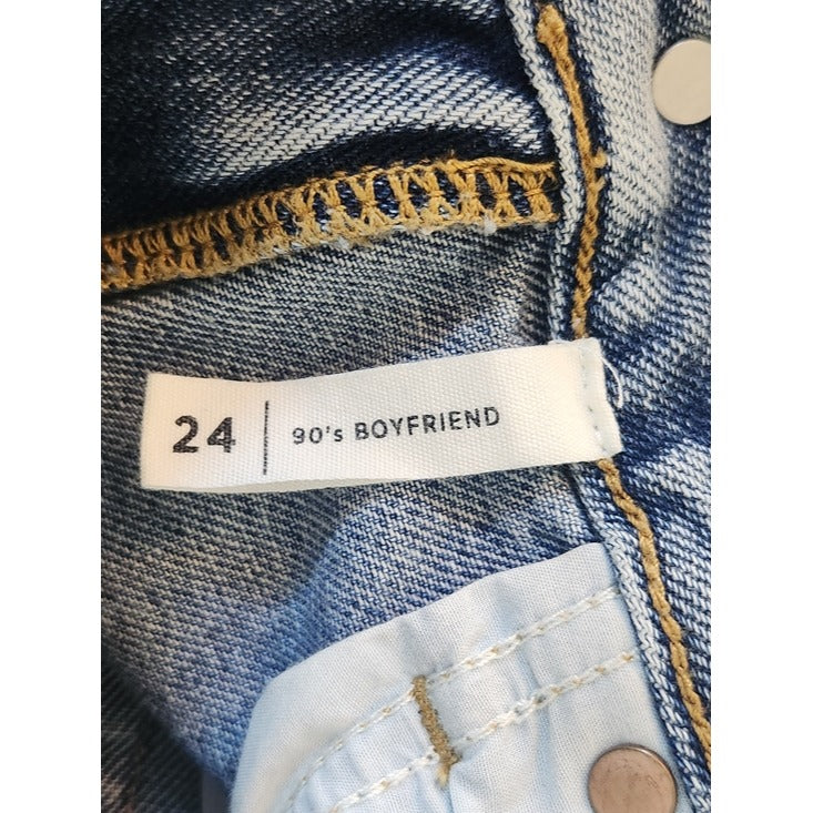 PacSun Light Wash 90s Boyfriend Jeans with High Slits Size 24