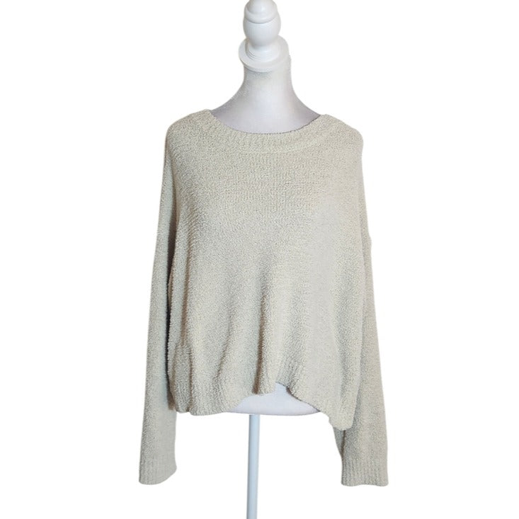 Double Zero Cream Fuzzy Cropped Sweater Size Small