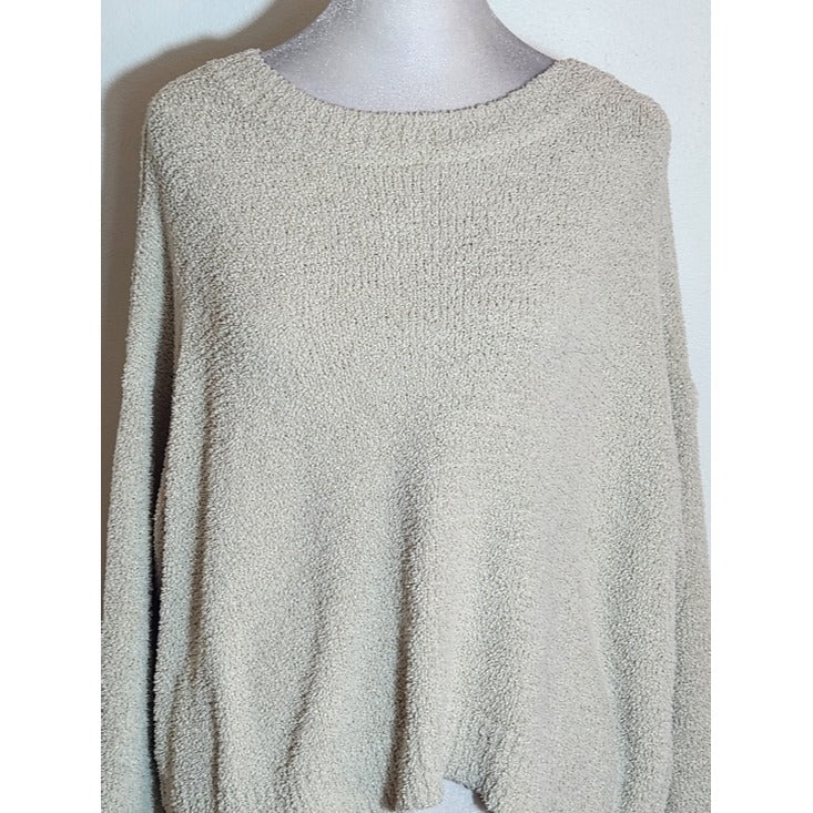 Double Zero Cream Fuzzy Cropped Sweater Size Small