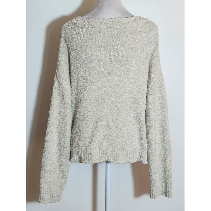 Double Zero Cream Fuzzy Cropped Sweater Size Small