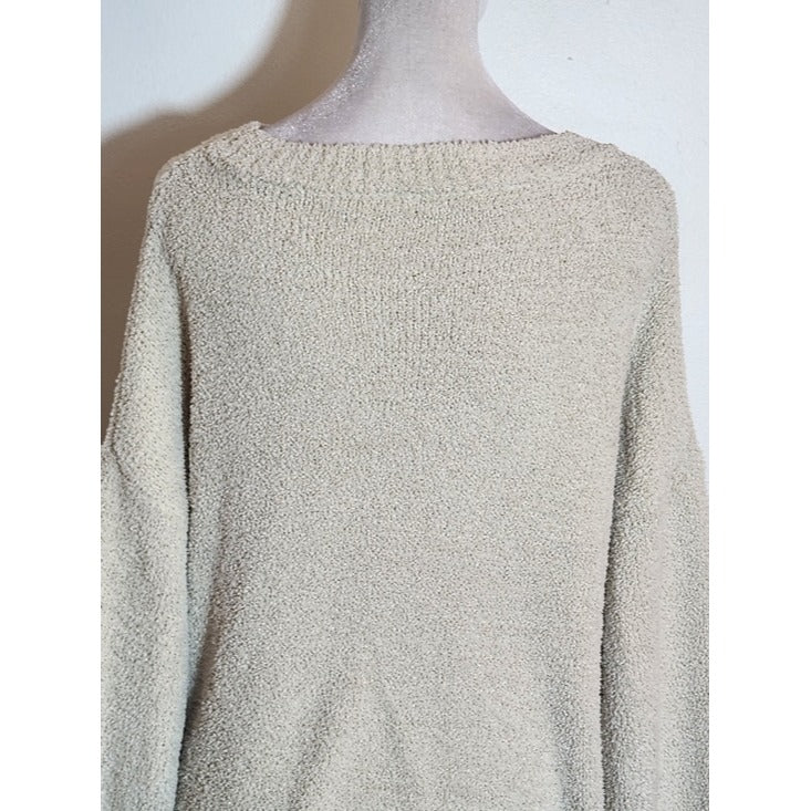 Double Zero Cream Fuzzy Cropped Sweater Size Small