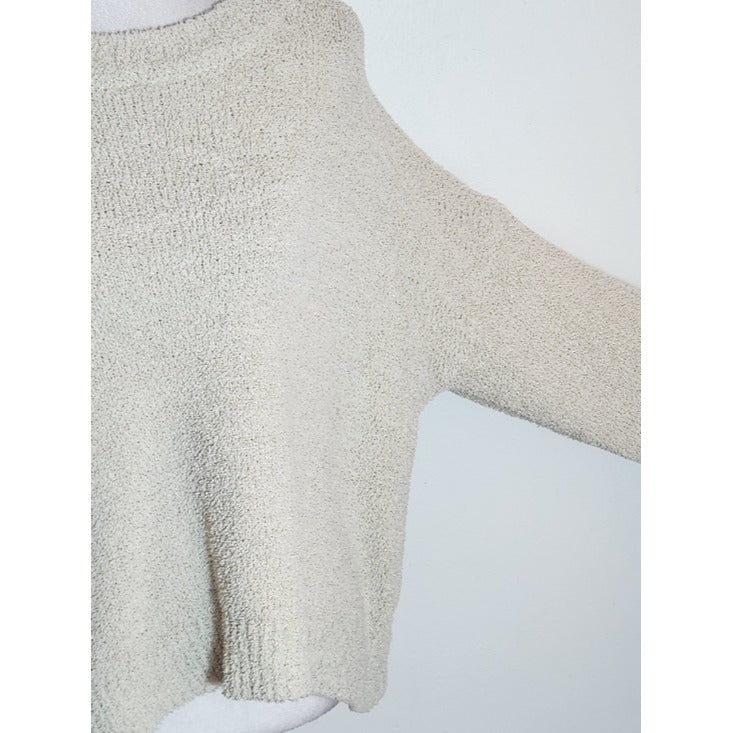 Double Zero Cream Fuzzy Cropped Sweater Size Small