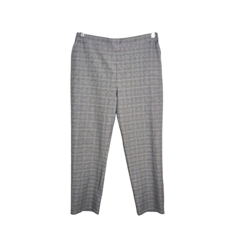 Nordstrom Rack Black and White Plaid Pull-On Ankle Pants Size Large