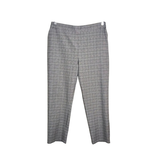 Nordstrom Rack Black and White Plaid Pull-On Ankle Pants Size Large