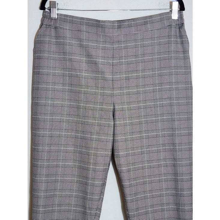 Nordstrom Rack Black and White Plaid Pull-On Ankle Pants Size Large