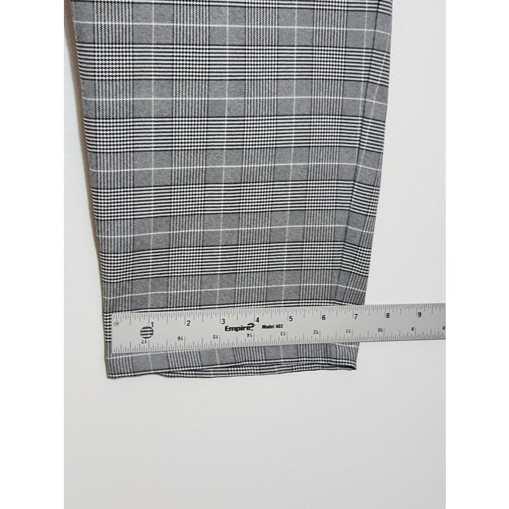 Nordstrom Rack Black and White Plaid Pull-On Ankle Pants Size Large