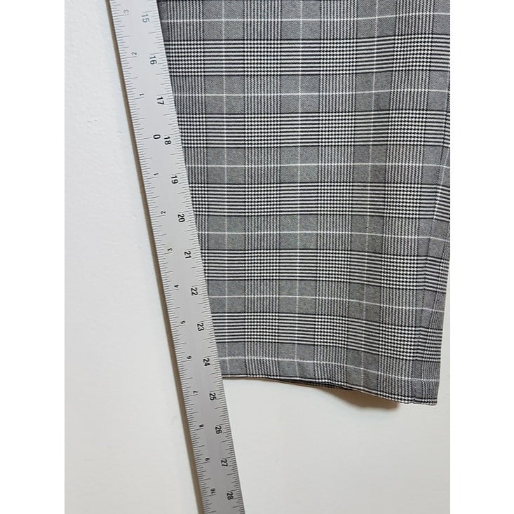 Nordstrom Rack Black and White Plaid Pull-On Ankle Pants Size Large