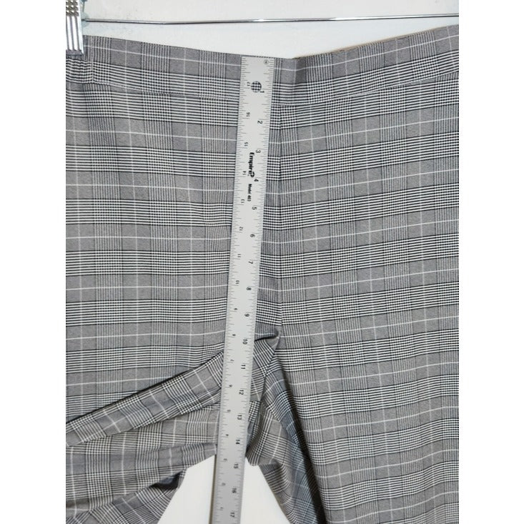Nordstrom Rack Black and White Plaid Pull-On Ankle Pants Size Large