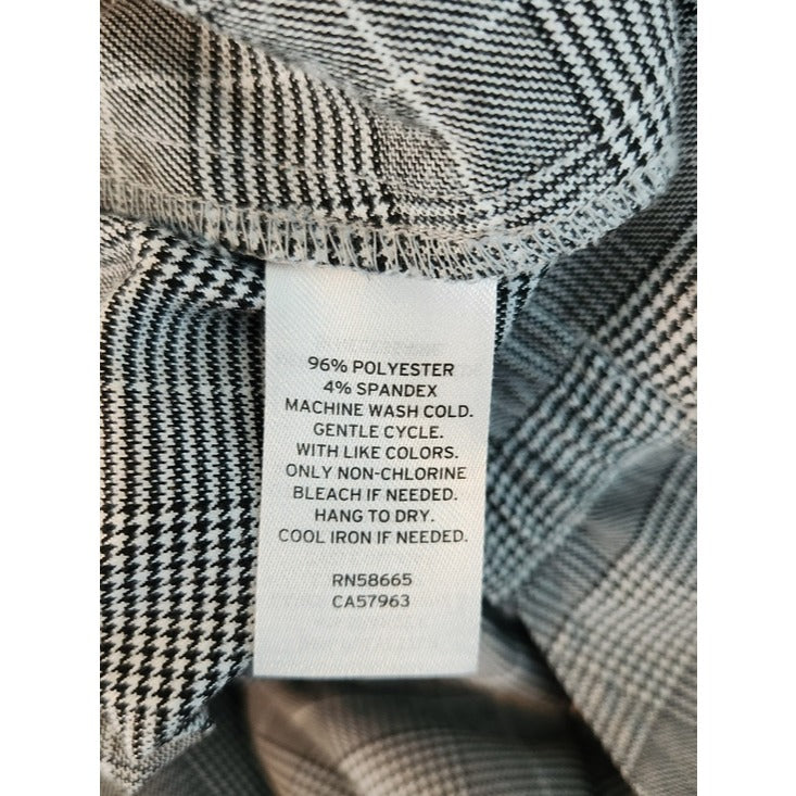 Nordstrom Rack Black and White Plaid Pull-On Ankle Pants Size Large
