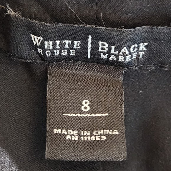 White House Black Market Black Floral Print Pencil Skirt Size 8