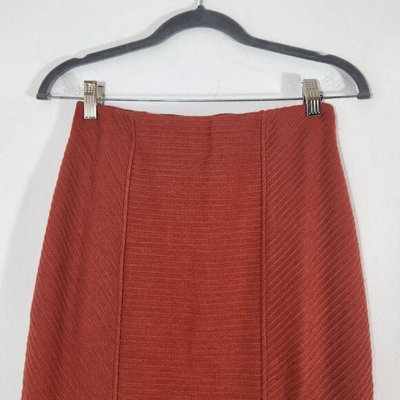 Band of the Free Orange Knit Midi Pencil Skirt Size Small Rust Pencil Skirt, New