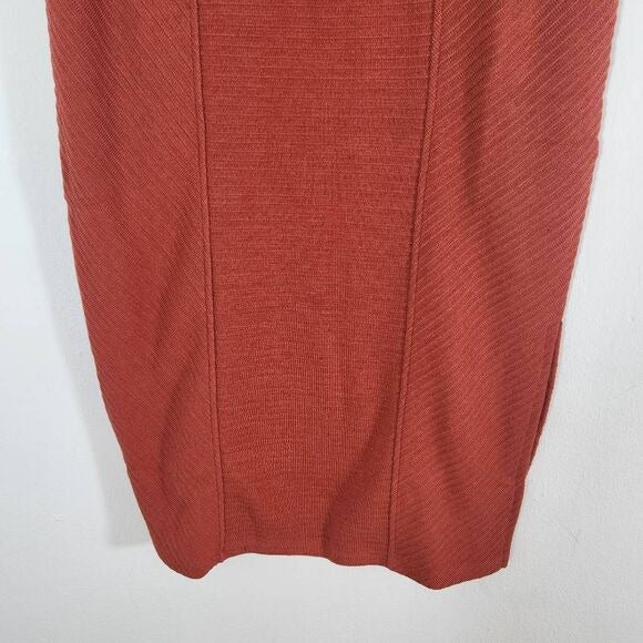Band of the Free Orange Knit Midi Pencil Skirt Size Small Rust Pencil Skirt, New