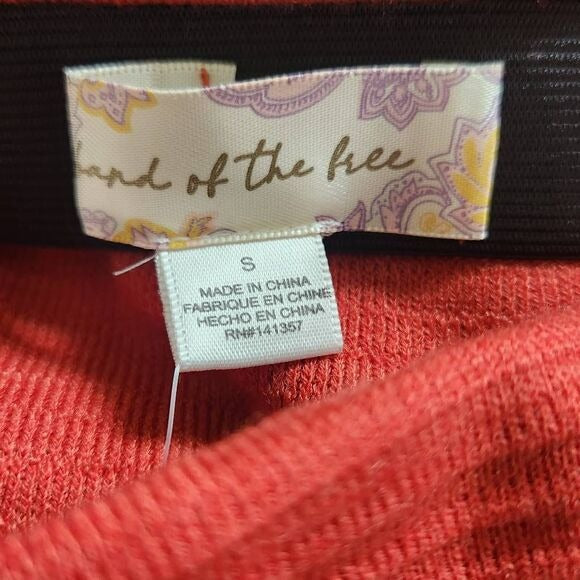 Band of the Free Orange Knit Midi Pencil Skirt Size Small Rust Pencil Skirt, New