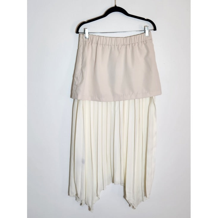 Fusionista Cream Layered Cargo Maxi Skirt Size Large NWT