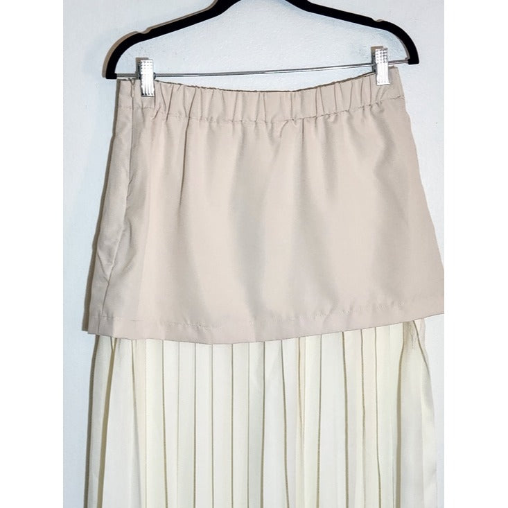 Fusionista Cream Layered Cargo Maxi Skirt Size Large NWT