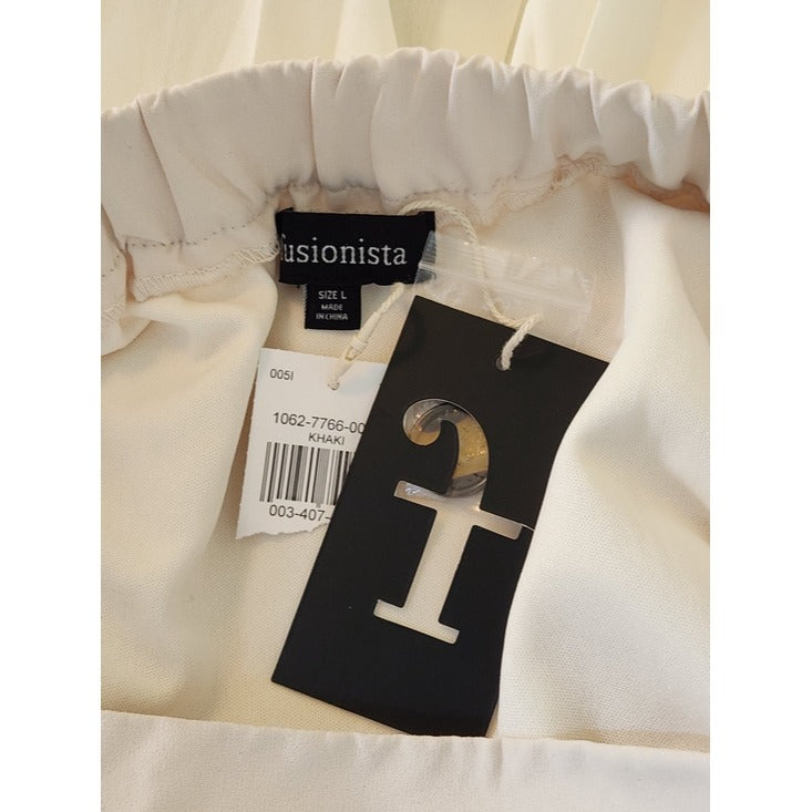 Fusionista Cream Layered Cargo Maxi Skirt Size Large NWT