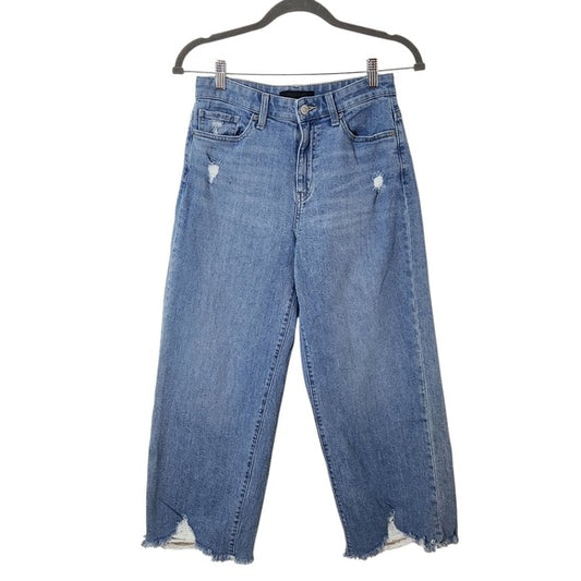 Uniqlo Cropped Wide-Leg Distressed Jeans Size 25