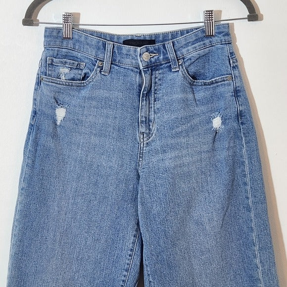 Uniqlo Cropped Wide-Leg Distressed Jeans Size 25