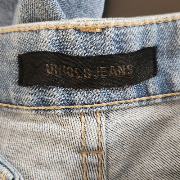 Uniqlo Cropped Wide-Leg Distressed Jeans Size 25