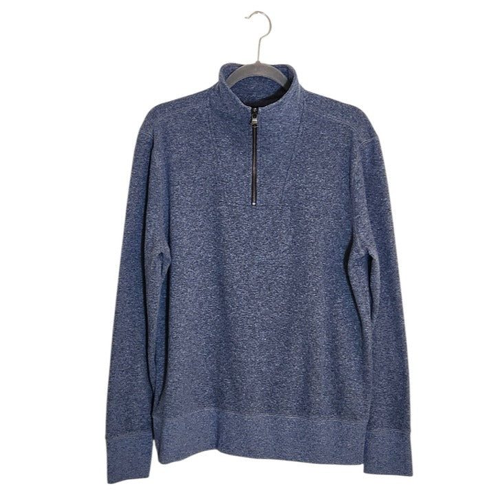 Banana Republic Womens Heather Blue Quarter Zip Pullover Sweater Size Large