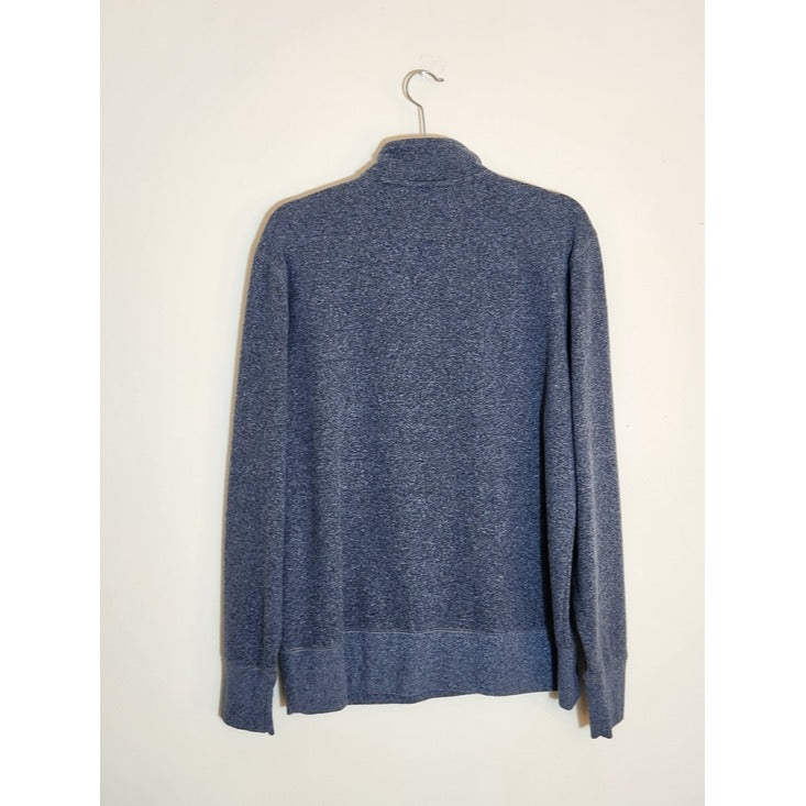 Banana Republic Womens Heather Blue Quarter Zip Pullover Sweater Size Large