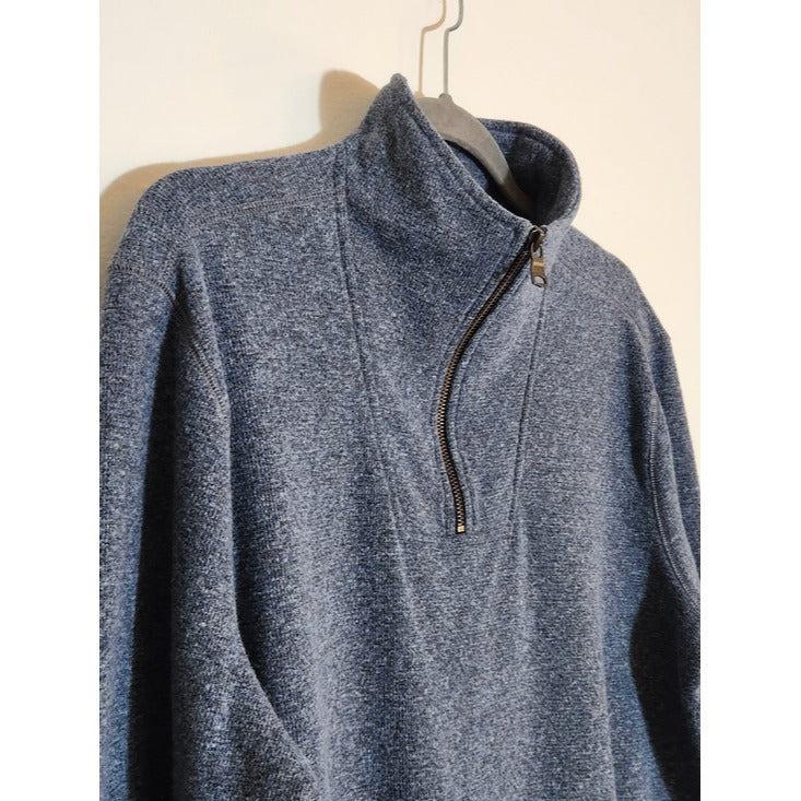 Banana Republic Womens Heather Blue Quarter Zip Pullover Sweater Size Large