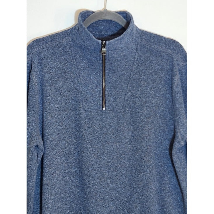 Banana Republic Womens Heather Blue Quarter Zip Pullover Sweater Size Large