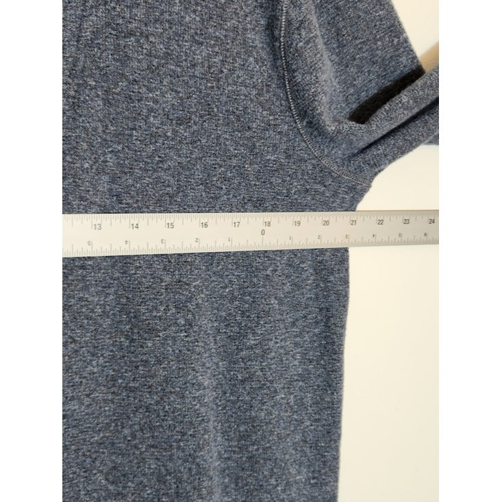 Banana Republic Womens Heather Blue Quarter Zip Pullover Sweater Size Large
