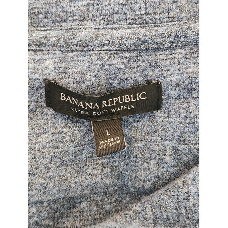 Banana Republic Womens Heather Blue Quarter Zip Pullover Sweater Size Large