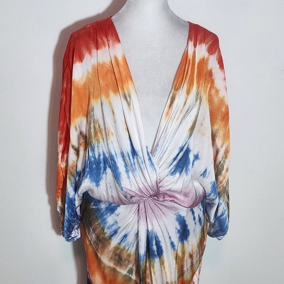 Young Fabulous & Broke Boho Tie-Dye Dress Size Small YFB Siren Maxi Dress