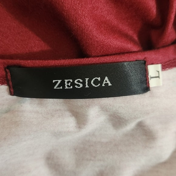 Zesica Long Sleeve Burgundy Floral Maxi Dress Size Large Wedding Guest Dress