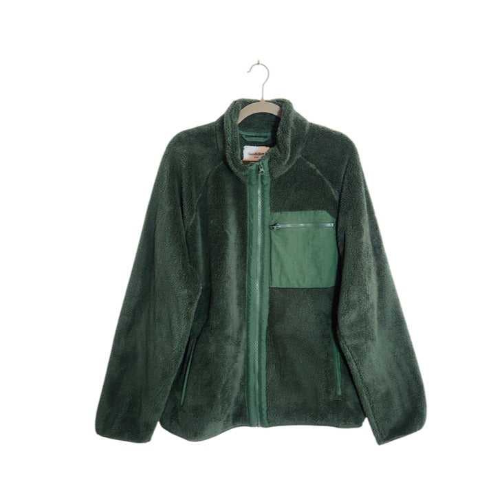 Goodfellow Green Fleece Zip-Up Jacket Size Large NWT