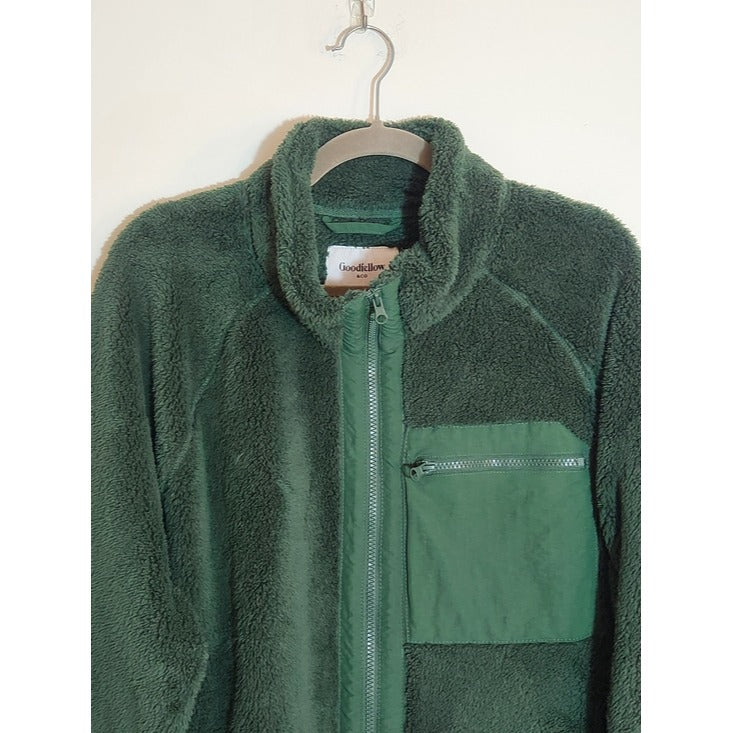 Goodfellow Green Fleece Zip-Up Jacket Size Large NWT