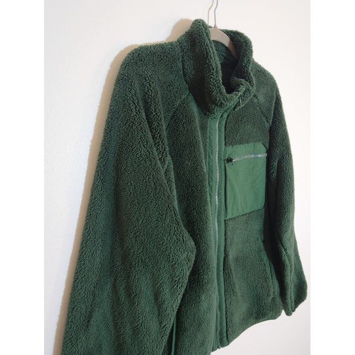 Goodfellow Green Fleece Zip-Up Jacket Size Large NWT