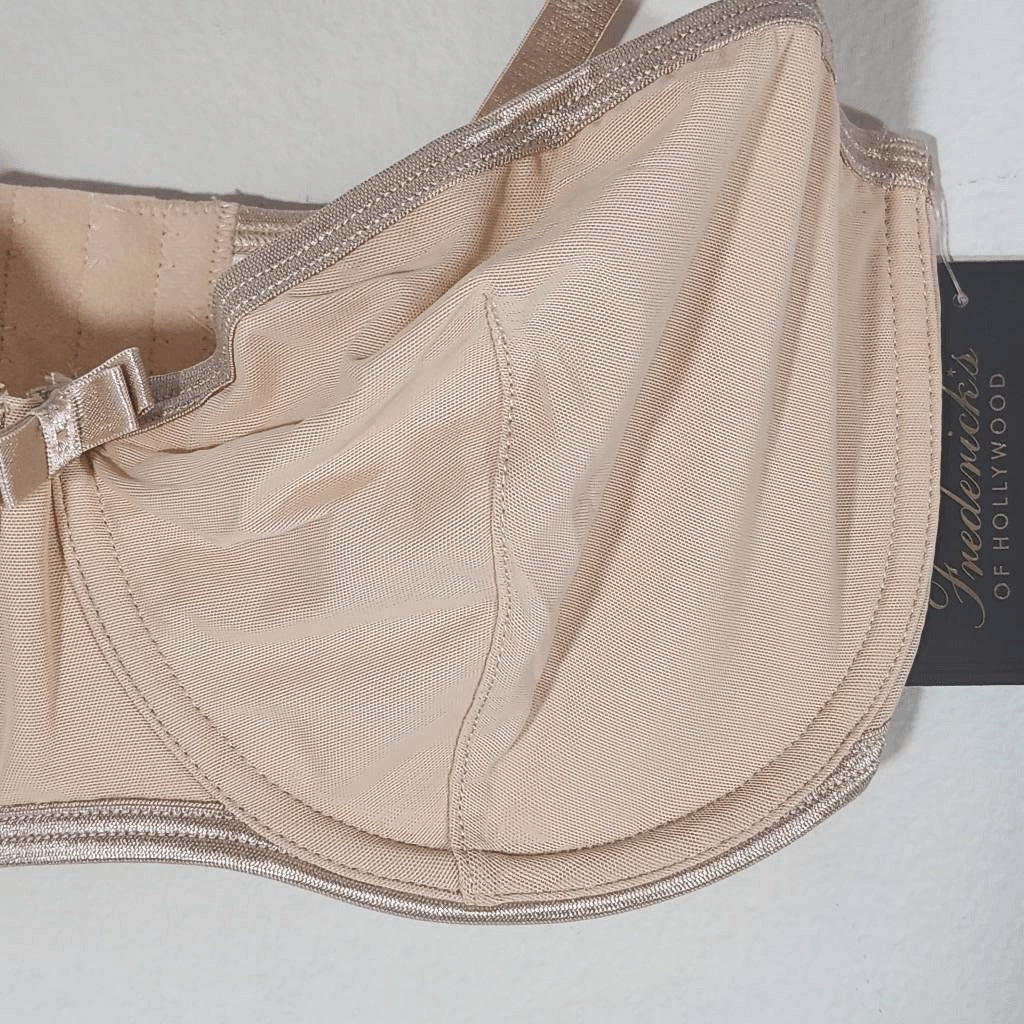Frederick's of Hollywood Nude Mesh Balconette Bra Size 32F NWT Everyday Nude Bra
