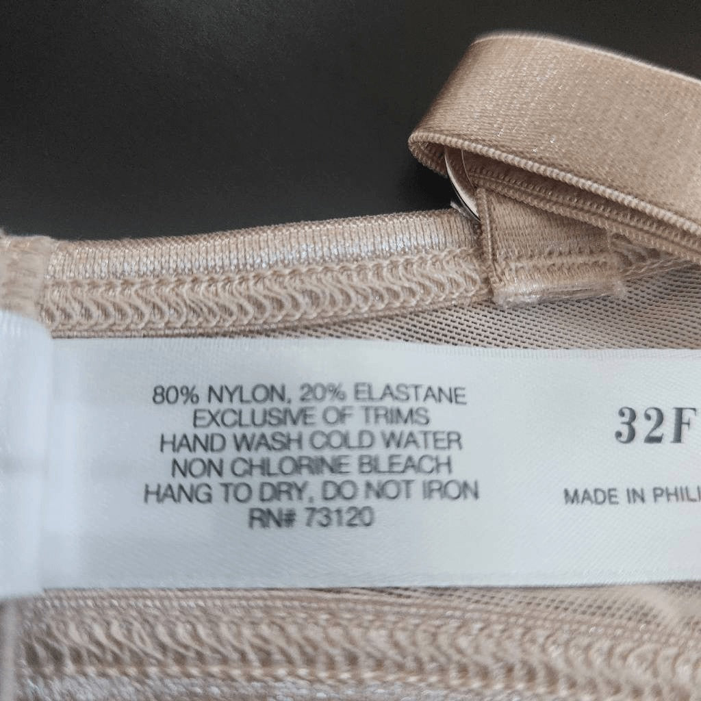 Frederick's of Hollywood Nude Mesh Balconette Bra Size 32F NWT Everyday Nude Bra