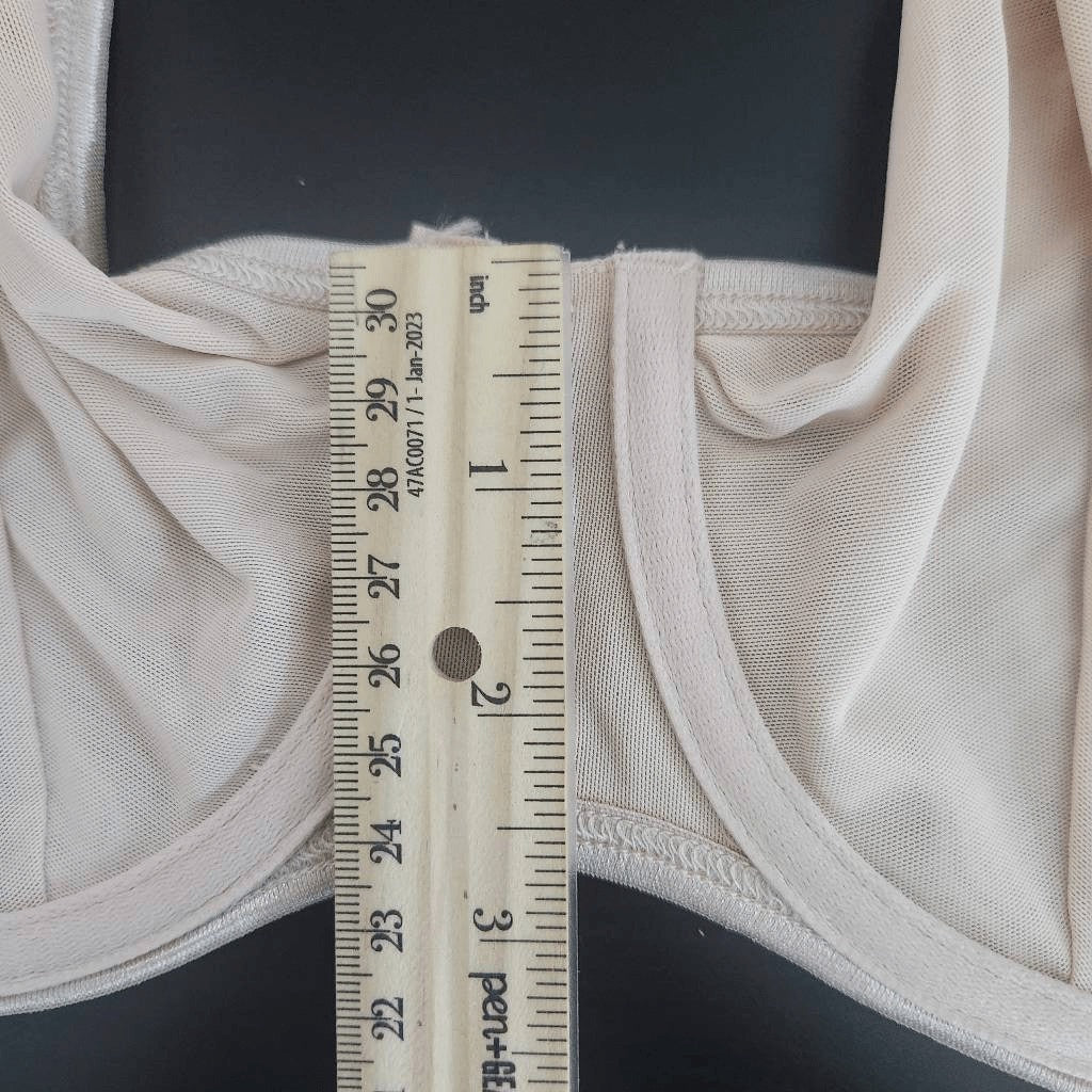 Frederick's of Hollywood Nude Mesh Balconette Bra Size 32F NWT Everyday Nude Bra