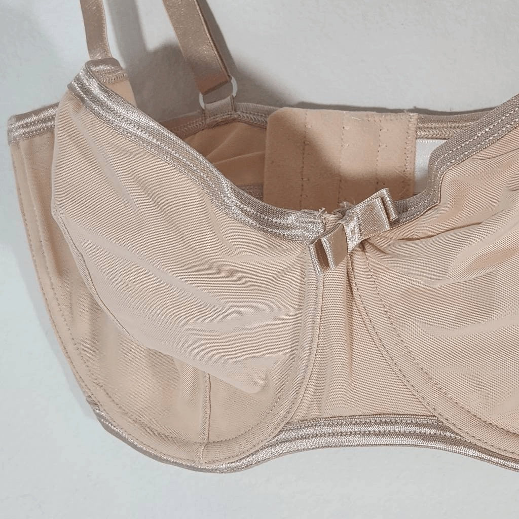 Frederick's of Hollywood Nude Mesh Balconette Bra Size 32F NWT Everyday Nude Bra