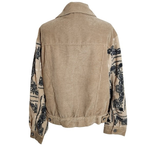 Umgee Tan Corduroy Shacket Jacket Size Medium Boho Tan Shacket New