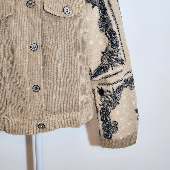 Umgee Tan Corduroy Shacket Jacket Size Medium Boho Tan Shacket New
